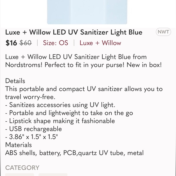 Luxe + Willow LED UV Sanitizer Light Pink - Picture 3 of 4